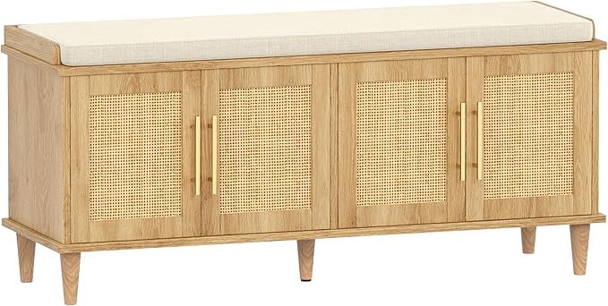 Akxomel Rattan Shoe Storage Bench by Akxomel