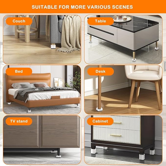 shouwuhho 8 Pack Furniture Risers Adjustable Bed Risers Heavy Duty Lifts Height - Image 6