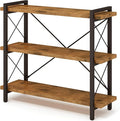 HCHQHS Bookshelf, 3-Tier Industrial Bookcase, Rustic Open Book Shelf, Wood and by HCHQHS
