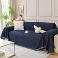 DREAMINGO Navy Blue Couch Cover Thick Chenille Couch Cover Blanket by DREAMINGO