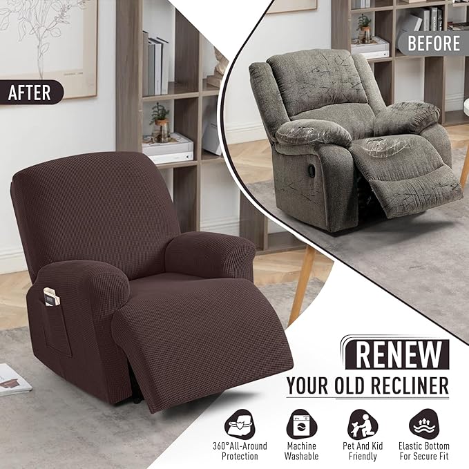TAOCOCO Oversized Recliner Chair Covers, 1 Seater Streach Recliner Covers Soft - Image 5