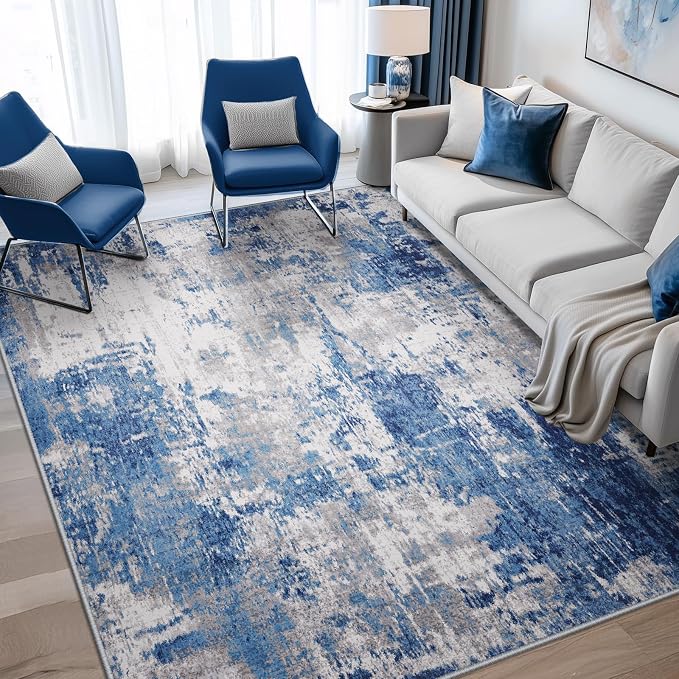 RELEANY Washable Area Rugs 6'x9' Non-Slip Modern Abstract Soft by RELEANY