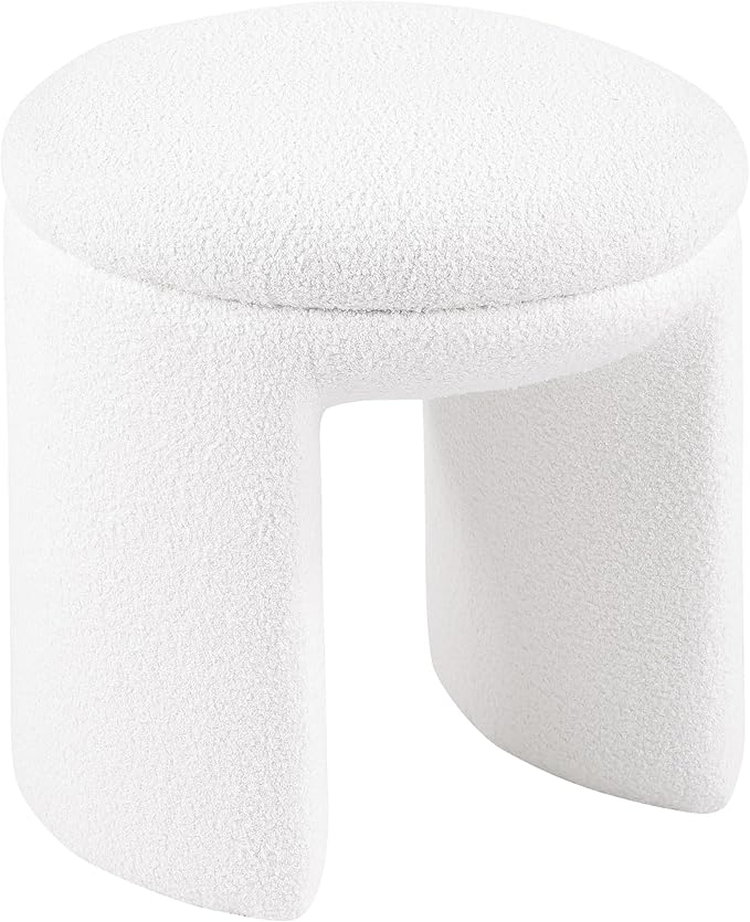 Furniture of America Rami Modern 18-inch Solid Wood Upholstered Ottoman - Image 4