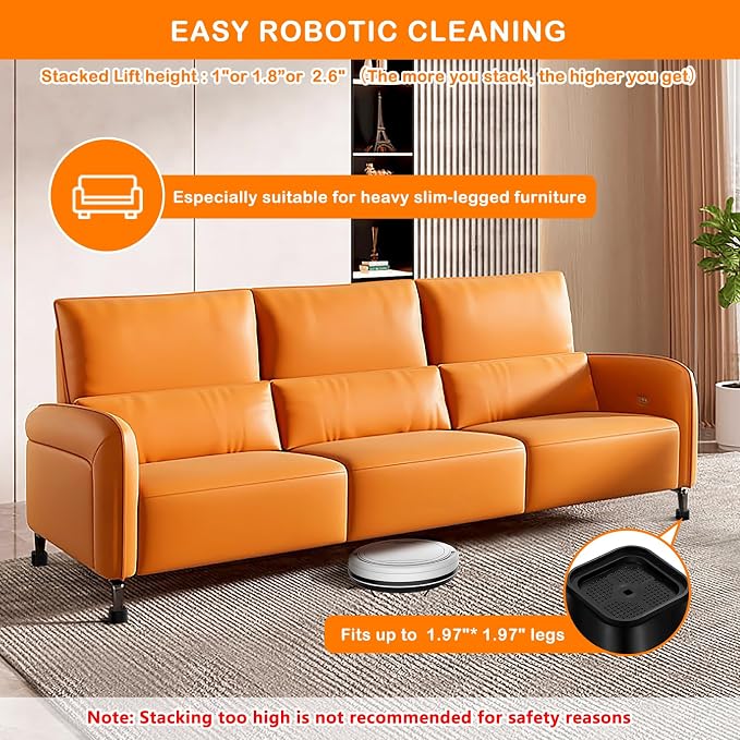 shouwuhho 32 Pack Furniture Risers Adjustable Bed Risers Heavy Duty Lifts - Image 3
