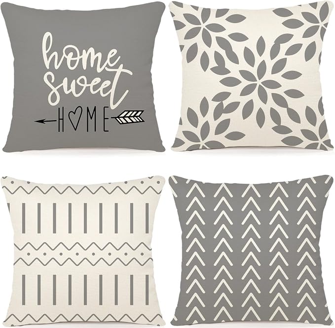 YCOLL Pillow Covers 22x22 Set of 4, Modern Sofa Throw Pillow Cover, Decorative by PillowCoversExpert