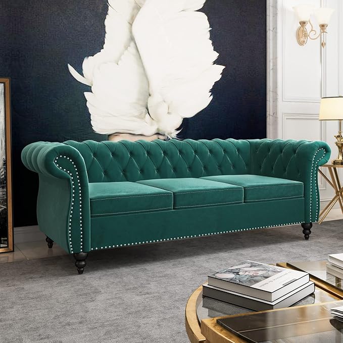 QHITTY 2 Piece Living Room Set, Sectional Chesterfield Sofa Chair Contemporary - Image 8