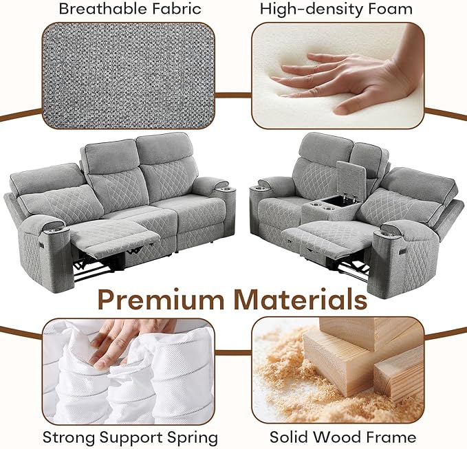 HAOMARKETS 3-Piece Power Recliner Sofa Set - Image 7