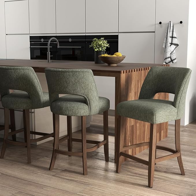 VKNOW Bar Stools Set of 2, Modern Counter Stools - Image 3
