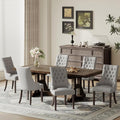COLAMY Fabric Side Dining Chairs Set of 6, Wingback Upholstered Dining Room by COLAMYHOME