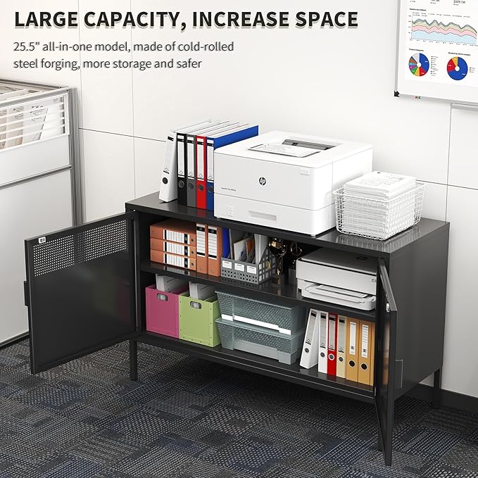 Black Metal Storage Cabinet - Image 4
