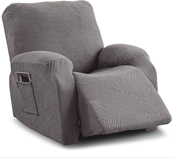 Recliner Chair Covers, 4-Piece Stretch Geometric Strokes Jacquard Reclining by Unknown