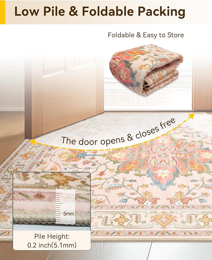 RELEANY Area Rugs 2'6"x5' Runner Rug Non Slip Washable - Image 5