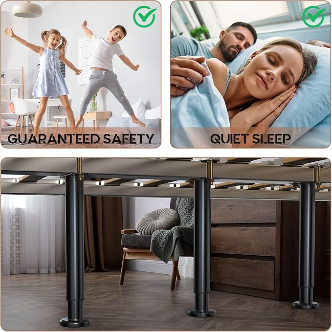 4Pcs Bed Frame Support Leg, Adjustable 14" to 23.6", Increase Under-Bed Storage - Image 4