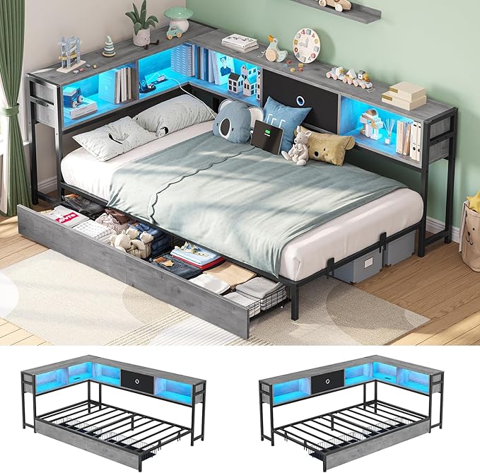 Hasuit Corner Bed Frame Twin XL by Hasuit