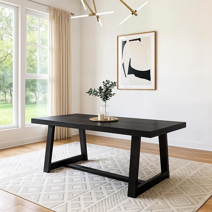 Plank+Beam 72 Inch Farmhouse Dining Table, Solid Wood Rustic Kitchen Table by PlankBeam