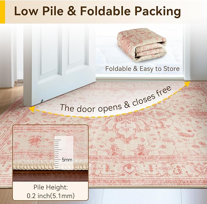 RELEANY Area Rugs 2'x10' Runner Rug Non Slip Washable - Image 4