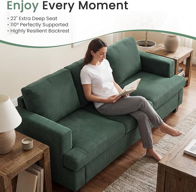 YOUDENOVA Sofa, 63” Comfy Loveseat Sofa - Image 6