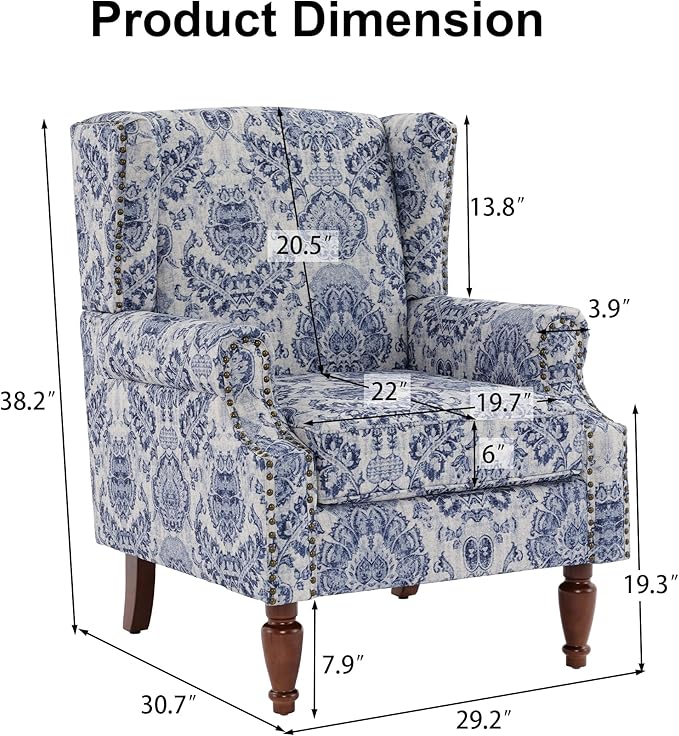 Pia Ricco High Back Floral Accent Chair - Image 2