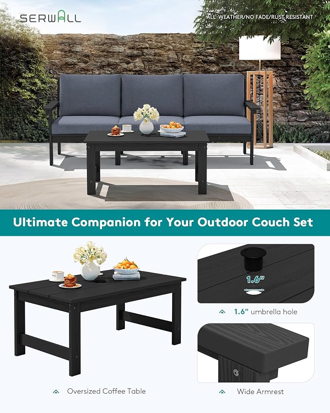 SERWALL Outdoor Sectional Sofa Set, 5-piece Outdoor Modula Couch Set - Image 8