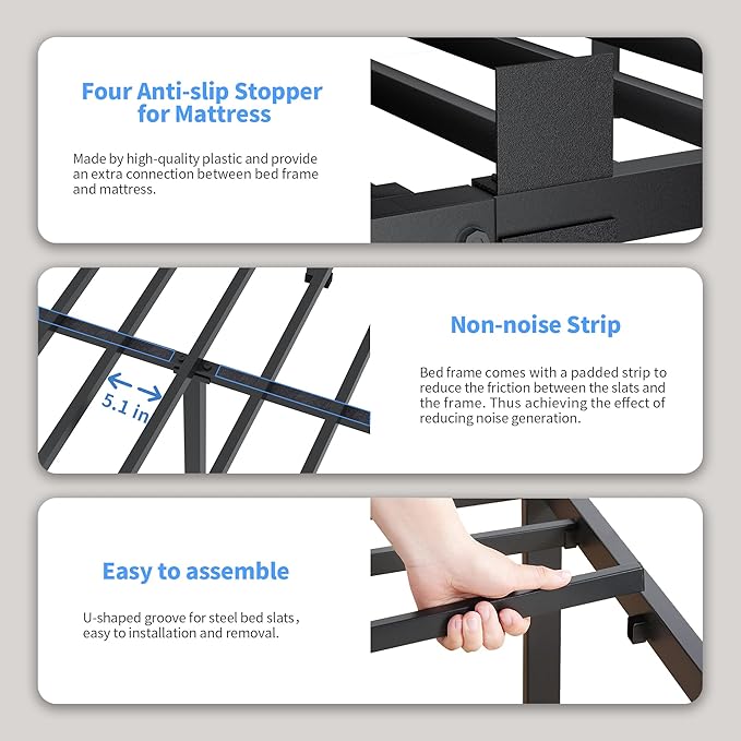 ROIL 4 inch Full Size Bed Frame - Image 4