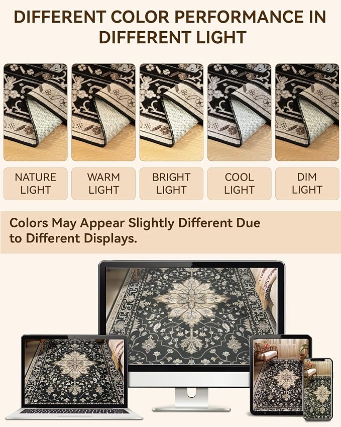 RELEANY Area Rugs 2'x8' Runner Rug Non Slip Washable - Image 7