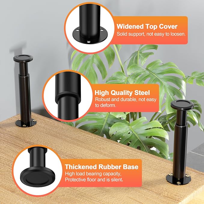 Wlrrcwdttc 4 Pcs Adjustable Bed Center Support Legs 7.08-12.2 inch - Image 6