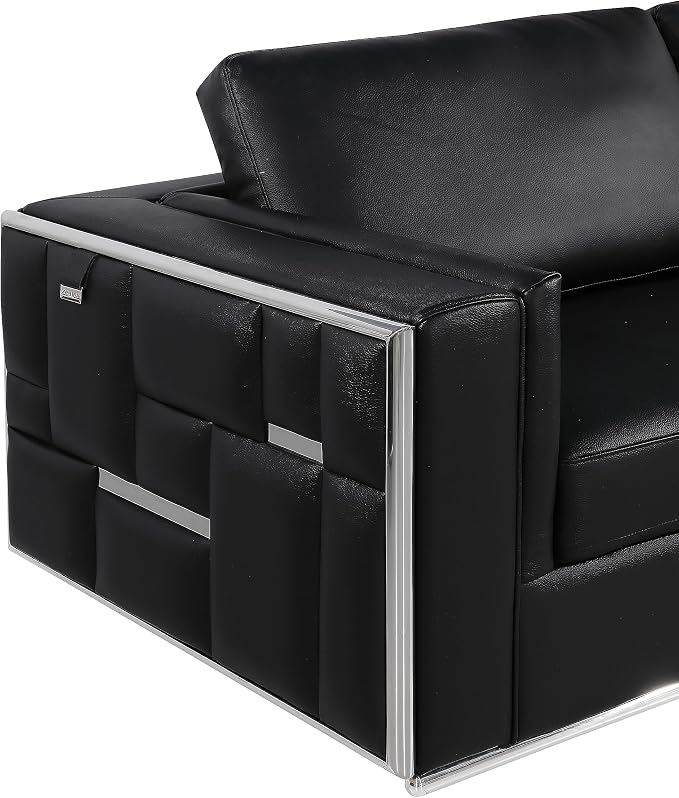 Blackjack Furniture Catania Modern Top Grain Italian Leather Sofa Set - Image 5
