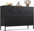WLIVE Dresser for Bedroom with 5 Drawers, Long Fabric Dresser, Chest of Drawers by WLIVE