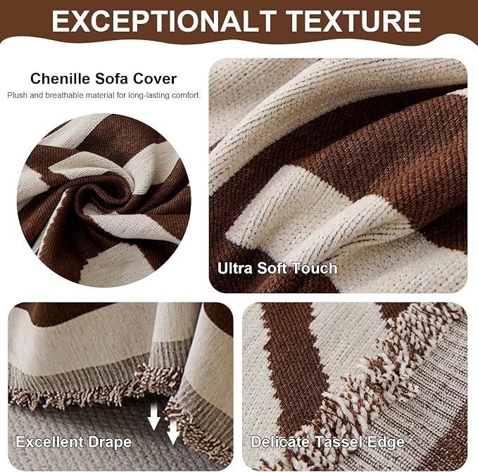 VClife Boho Couch Covers for Sofa, XXL Couch Cover for Oversized Sofa, - Image 3