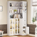 IRONCK Corner Bookshelf with LED Lights, 78.7" Tall Corner Bookshelves with 2 by IRONCK