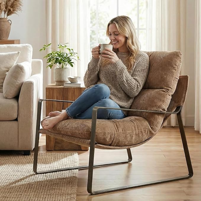 LukeAlon Modern Chenille Accent Armchair, Upholstered Lounge Chair by LukeAlon
