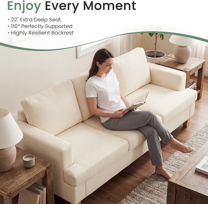 YOUDENOVA Sofa, 2 Piece Set Comfy Couch, 3 Seater & Loveseat Sofa - Image 4