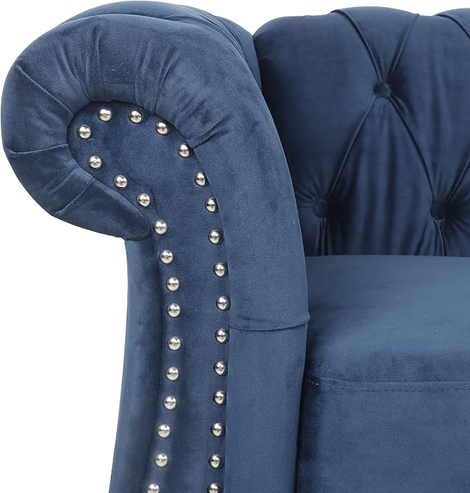 RARZOE Modern 2 Pieces Living Room Sofa Set, Contemporary Tufted Button Velvet - Image 4