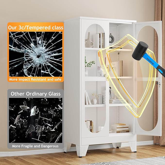 PAOFIN 61" H Locking Display Cabinet - Image 5