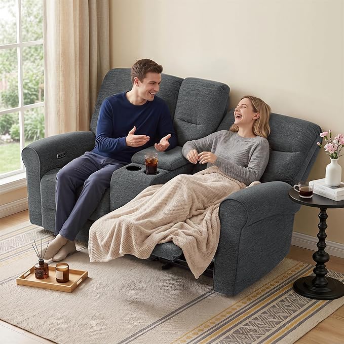MCombo 78.3" Wall Hugger Power Loveseat Recliner Sofa - Image 2
