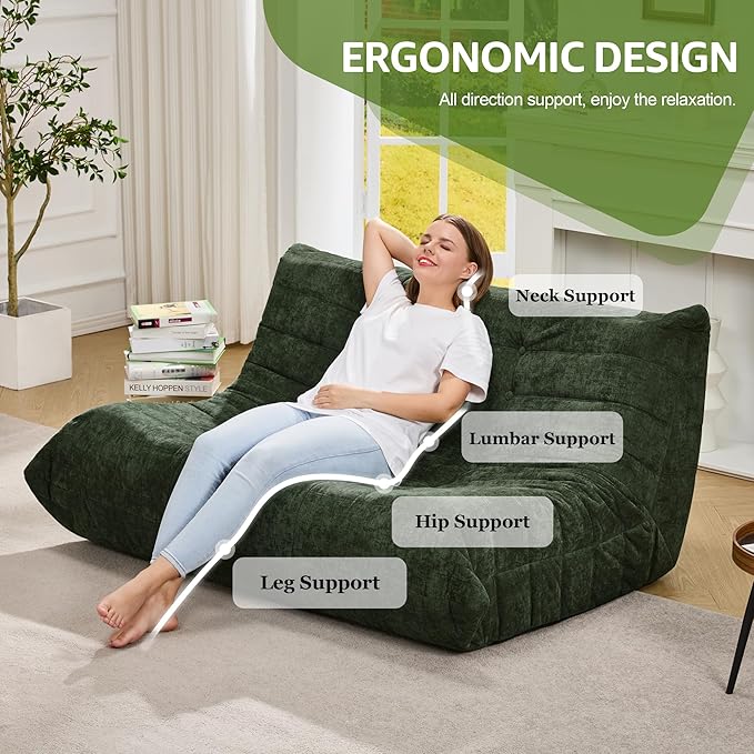 Bean Bag Chairs for Adults Giant Bean Bag Chair Memory Foam BeanBag Chair Bean - Image 5