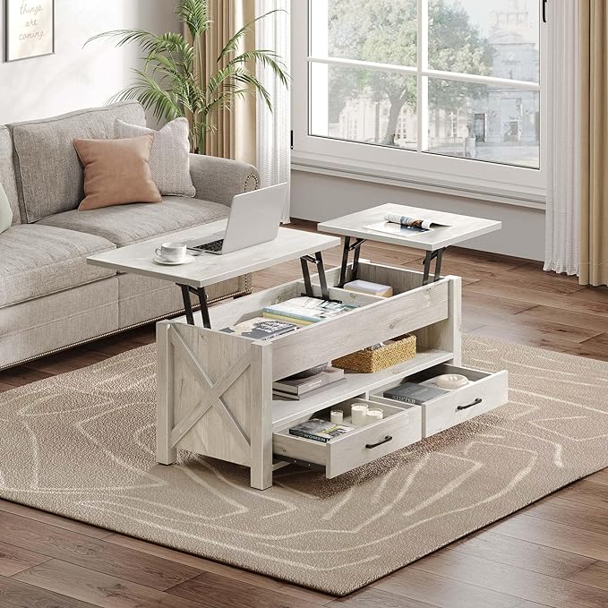 Seventable Coffee Table, 47.2" Lift Top Coffee Table - Image 6