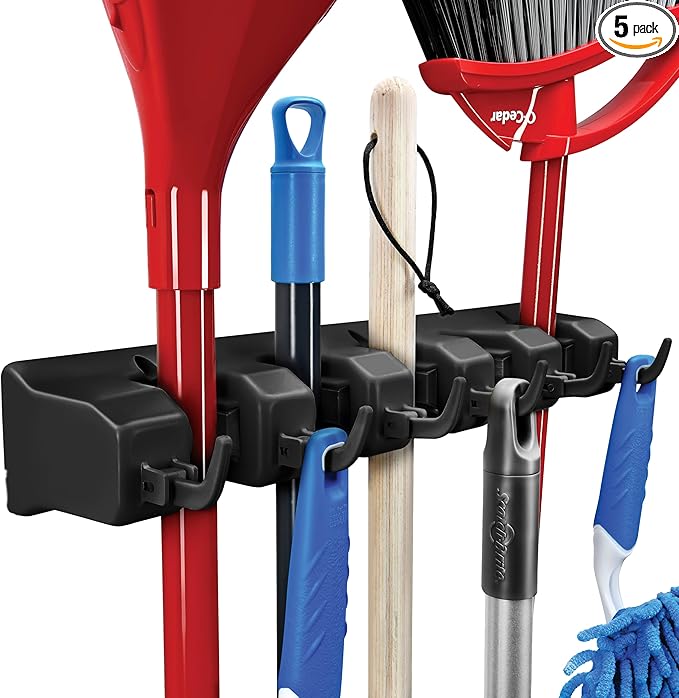 Mop and Broom Holder Wall Mount by HOMEIT