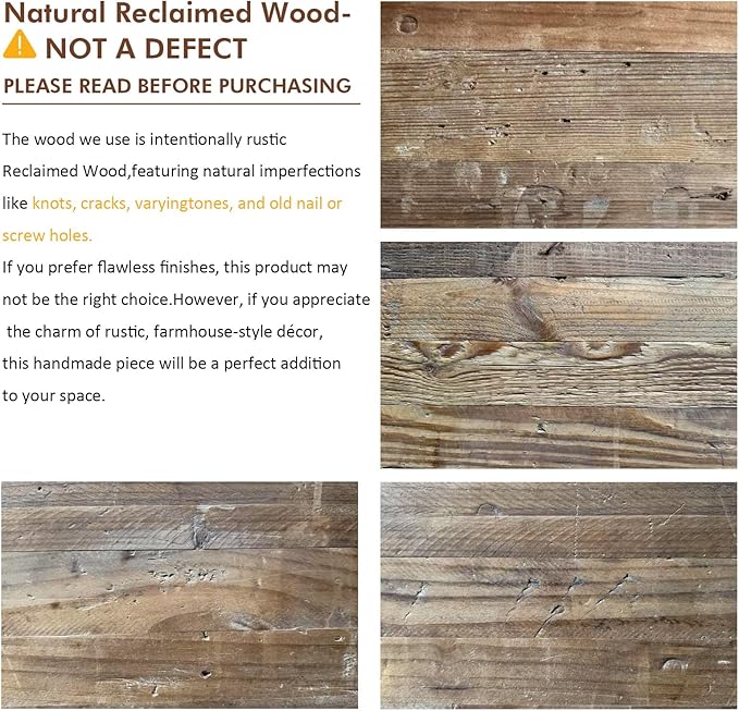 HOKYHOKY Reclaimed Solid Wood Bench-43.3" Farmhouse Entryway Bench - Image 3