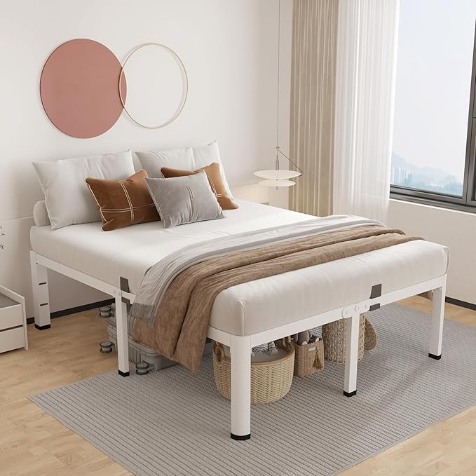 ROIL 14 Inch White California King Bed Frame - Image 3