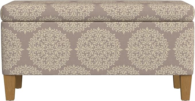 HomePop Drake Large Decorative Storage Bench -Brown Medallion - Image 5