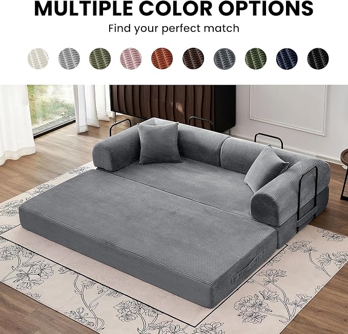 79'' Sleeper Couch Bed, 5 in 1 Convertible Floor Sofa, Folding Modular Couch - Image 8