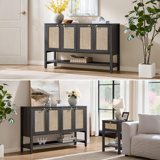 SICOTAS Rattan Sideboard Buffet Cabinet - Image 5