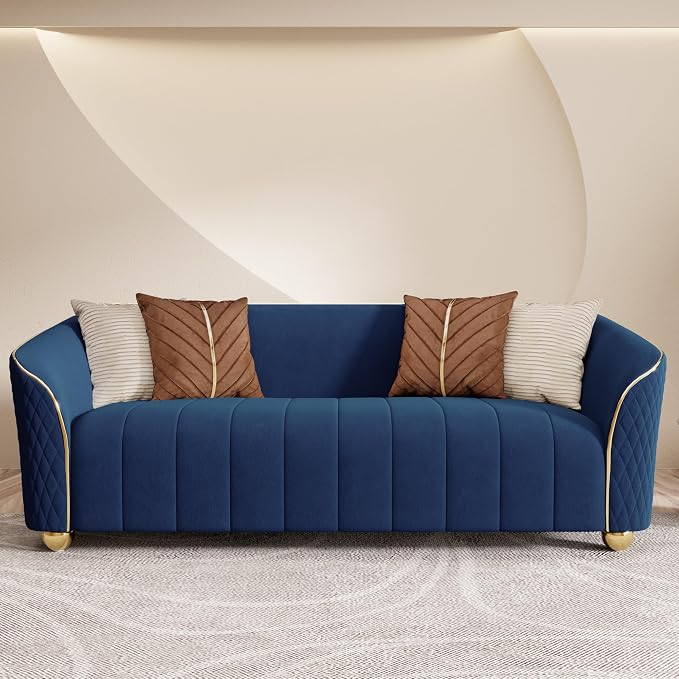 3-Piece Luxury Velvet Sofa Set for Living Room, Elegant Design Couch Set - Image 6