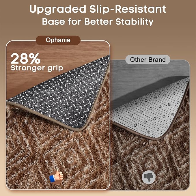 Ophanie 8x10 Brown and White Diamond Striped Rugs - Image 4