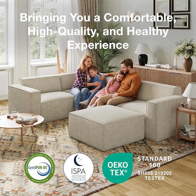 Novilla 142.5" Modular Sectional Sofa, No Assembly Cloud Sectional Couch - Image 12