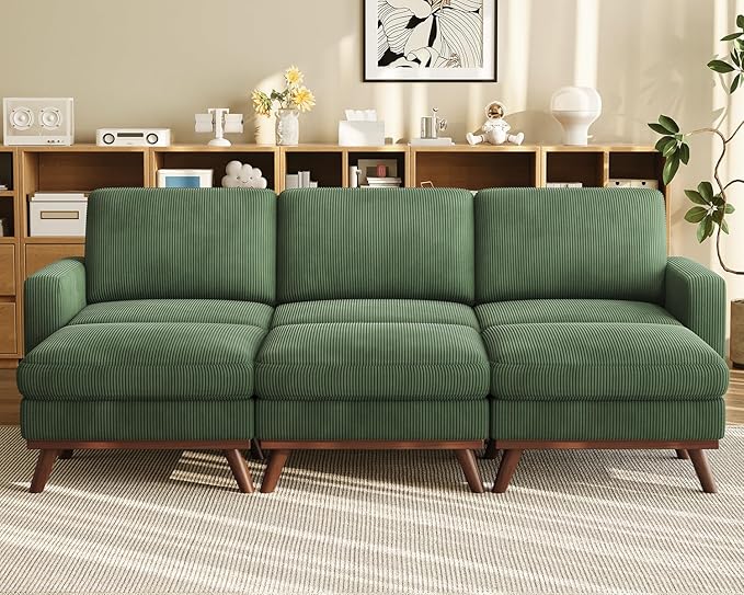 Vesgantti 97" Modular Sectional Sofa Green, Sectional Couch by Vesgantti