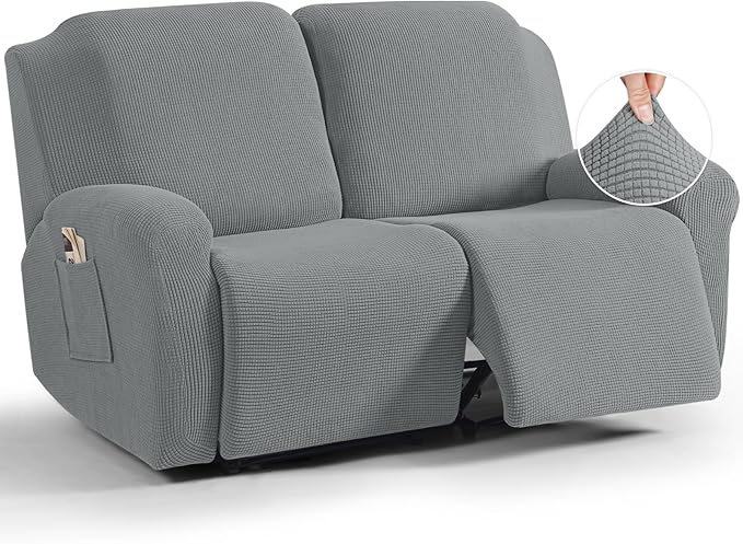 TAOCOCO Recliner Loveseat Slipcover, 6 Pieces Dual Recliner Sofa Covers by TAOCOCO