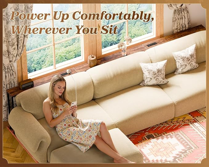 SUPERJARE 110.2 Inch Sofa Table - Image 7