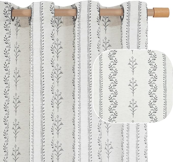 BGment Short Boho Curtains Leaf Floral Print Cottage Core Botanical Curtains by BGment